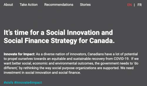 Screenshot of Social Innovation Social Finance Strategy website