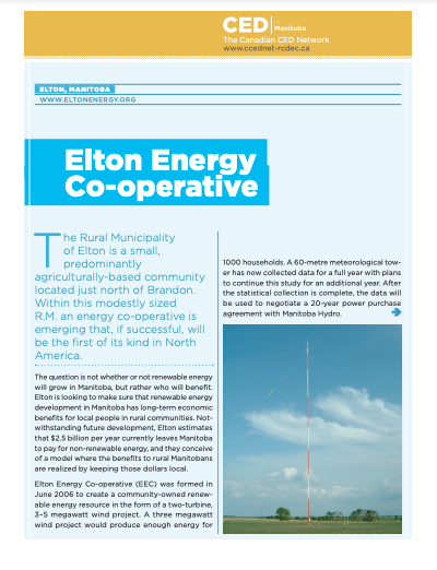 CED Profile: Elton Energy Co-operative