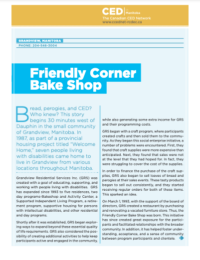CED Profile: Friendly Corner Bake Shop