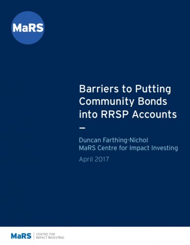 Barriers to Putting Community Bonds into RRSP Accounts