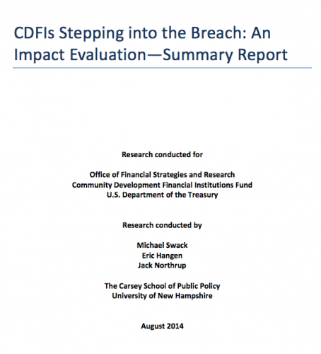 CDFIs Stepping into the Breach: An Impact Evaluation - Summary Report