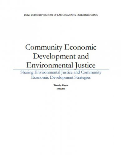 Community Economic Development and Environmental Justice