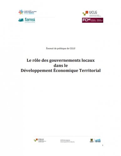 Le rôle des gouvernements locaux dans le Développement Économique Territorial