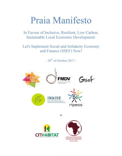 Praia Manifesto In Favour of Inclusive, Resilient, Low Carbon, Sustainable Local Economic Development
