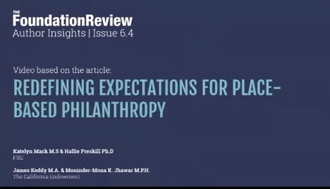Redefining Expectations for Place-based Philanthropy