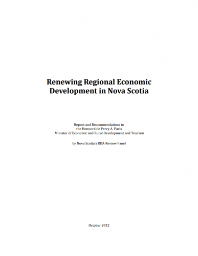 Renewing Regional Economic Development in Nova Scotia
