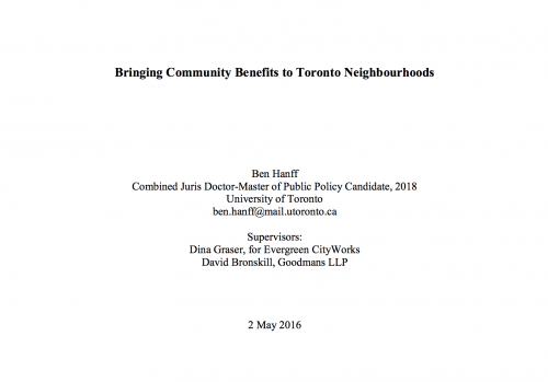 Bringing Community Benefits to Toronto Neighbourhoods