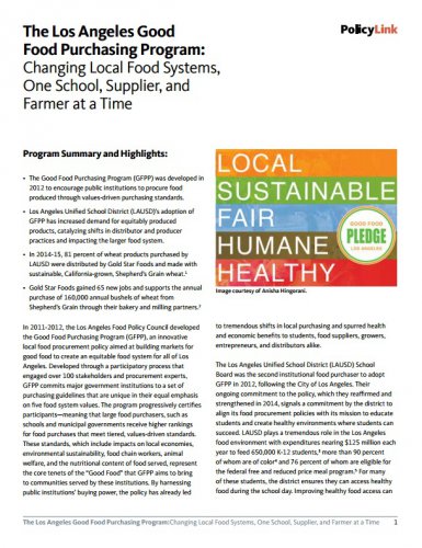 The Los Angeles Good Food Purchasing Program: Changing Local Food Systems, One School, Supplier, and Farmer at a Time