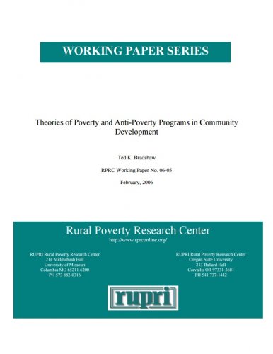 Theories of Poverty and Anti-Poverty Programs in Community Development
