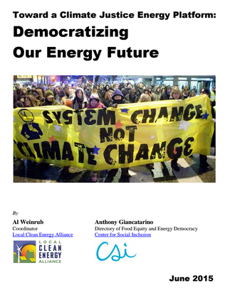 Toward a Climate Justice Energy Platform: Democratizing Our Energy Future