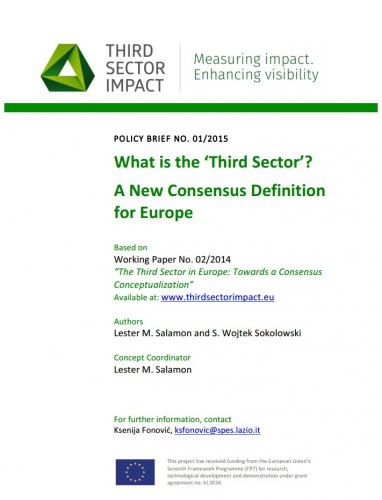 What is the 'Third Sector'? A New Consensus Definition for Europe