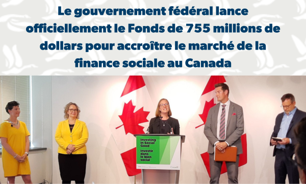 Photo de la ministre Karina Gould annonçant la création du Fonds de financement social