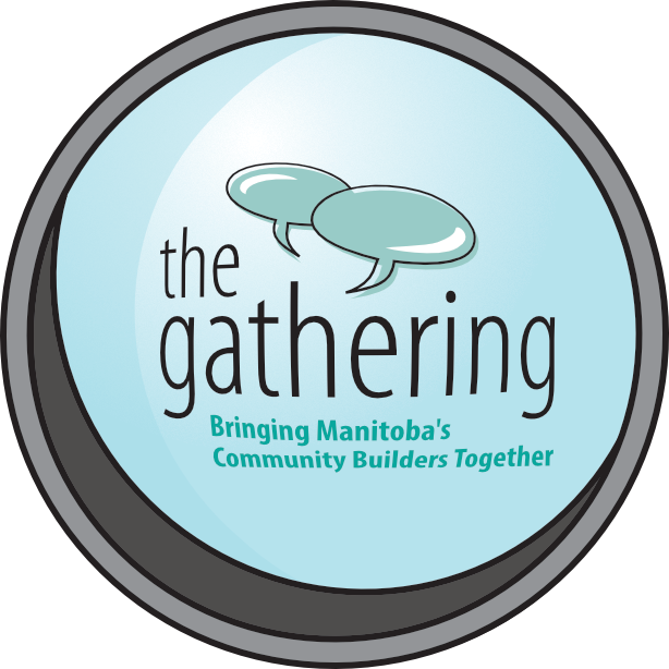 The gathering logo in a lens