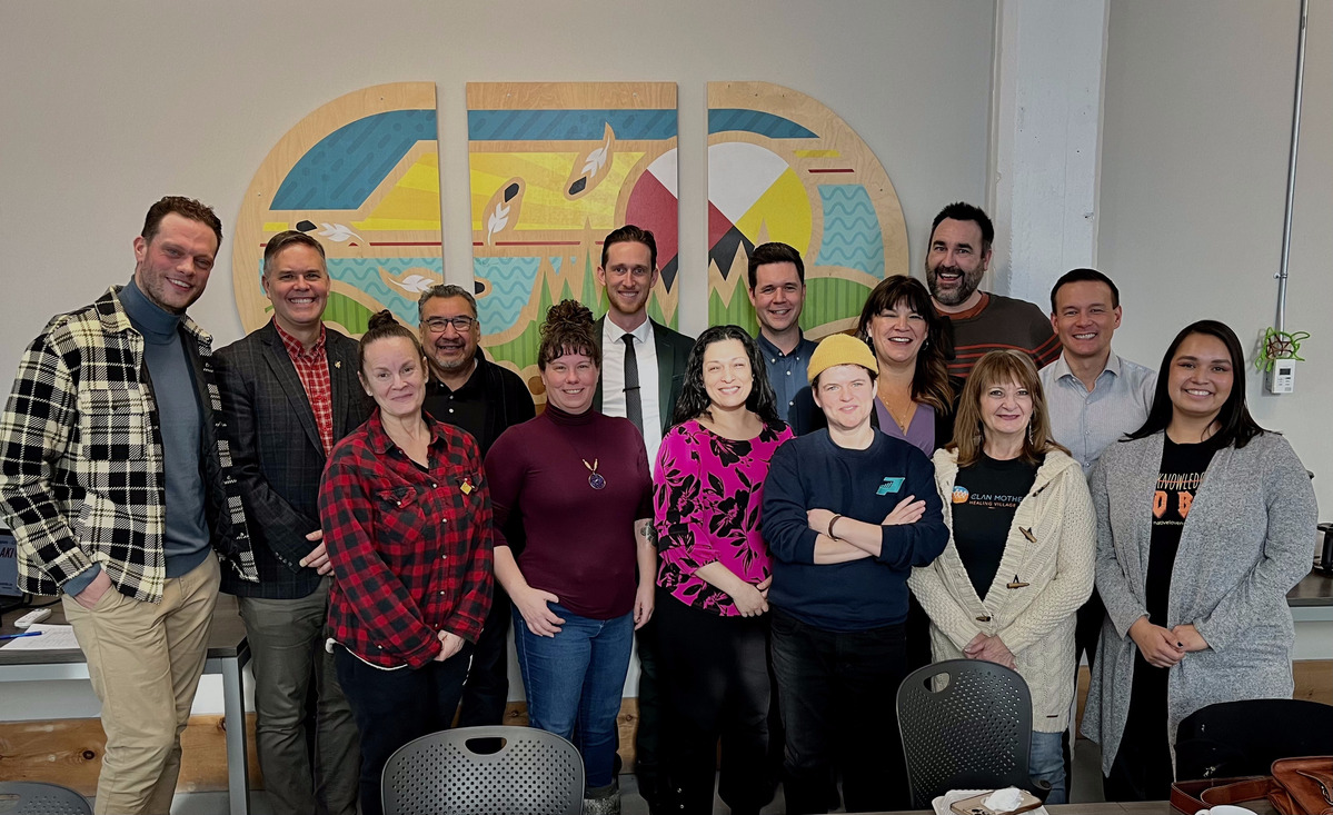 Group of CCEDNet members and MLAs meet in the Social Enterprise Centre boardroom